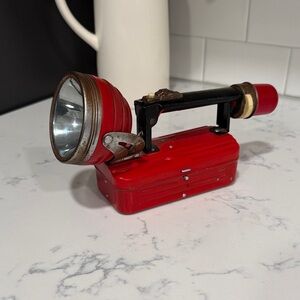 Vintage American Bosch Portable Spotlight, Industrial Work Light, Metal Case